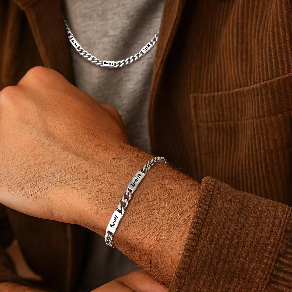Personalized Cuban Link Chain Jewelry Set