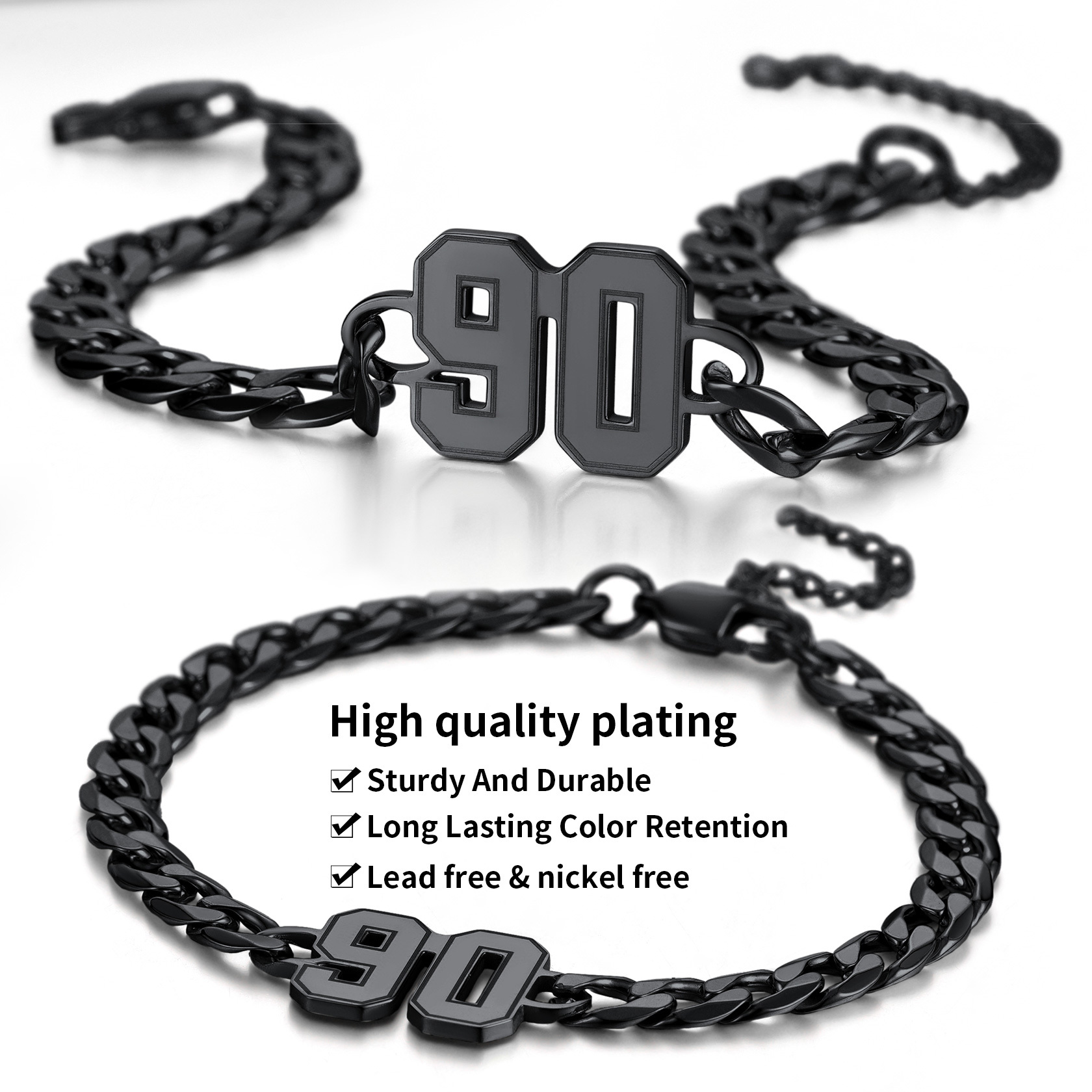 Personalized Cuban Link Number Anklet High Quality