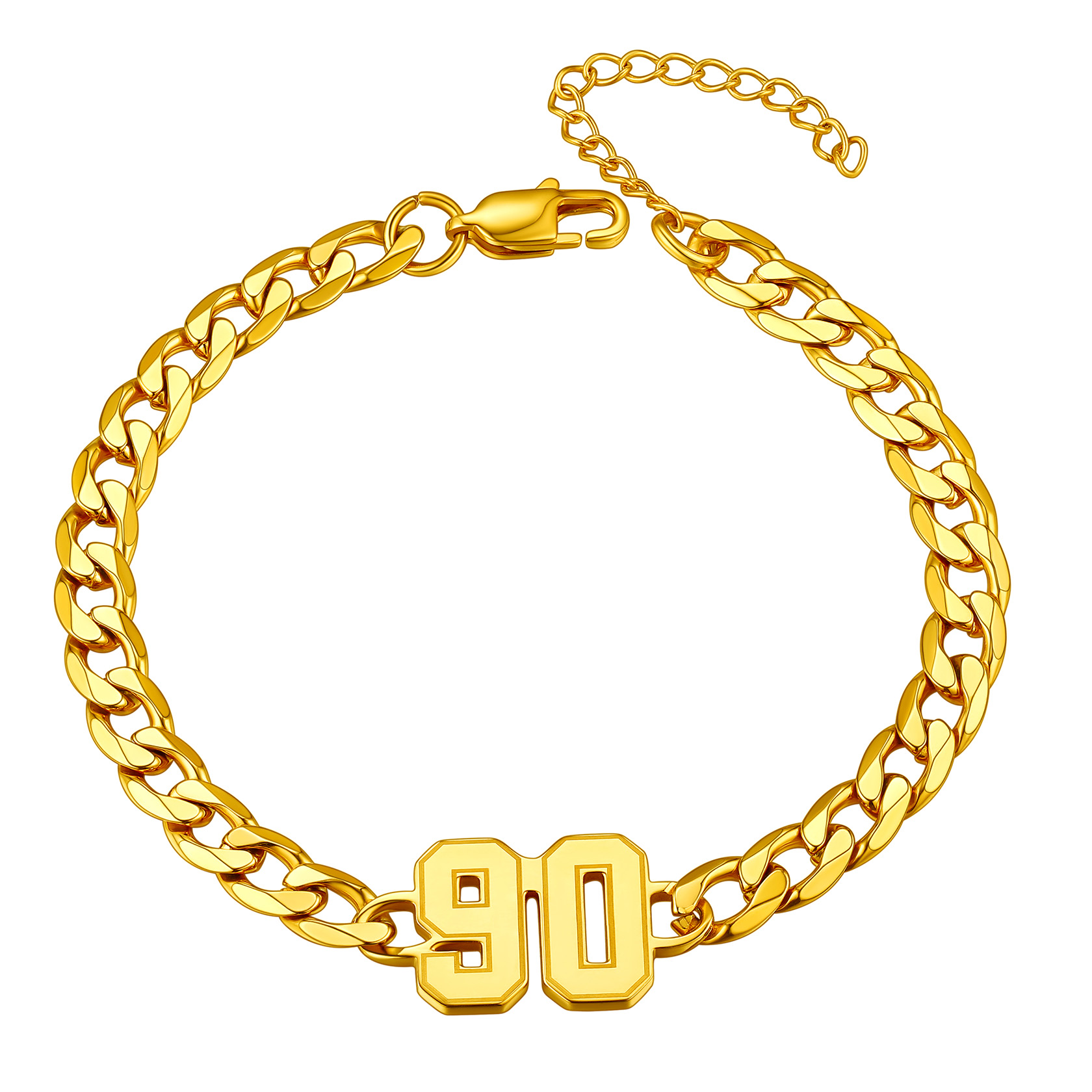 Personalized Gold Cuban Link Number Anklet