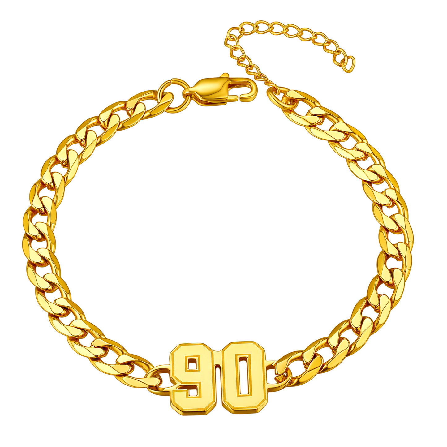 Personalized Gold Cuban Link Number Anklet