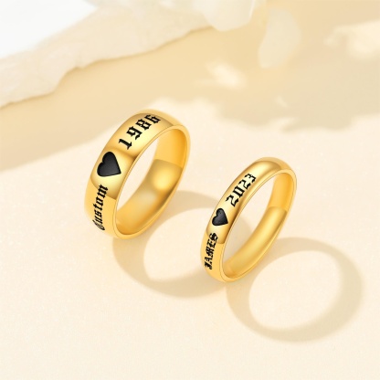 Personalized Custom Name Promise Rings gold