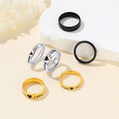 Personalized Custom Name Promise Rings in different colors