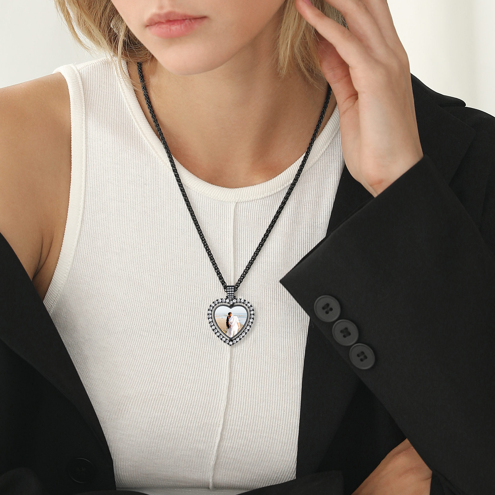 Personalized Double Side heart necklaces