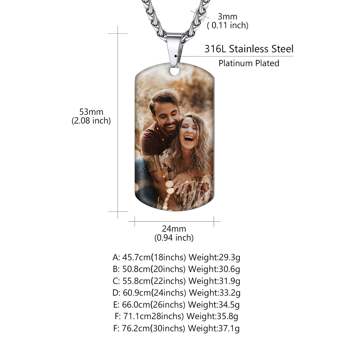 Personalized Double-Sided Dog Tag Necklace with Photos father's day gift