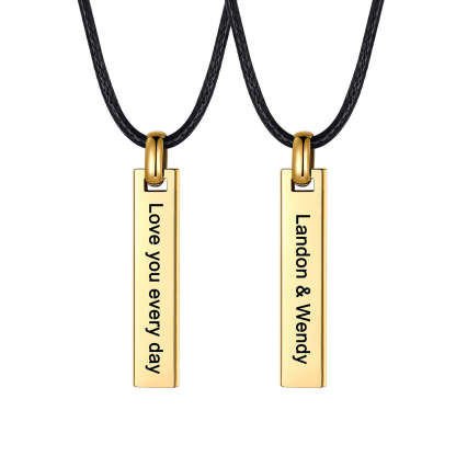 Personalized Engraved Leather Necklace