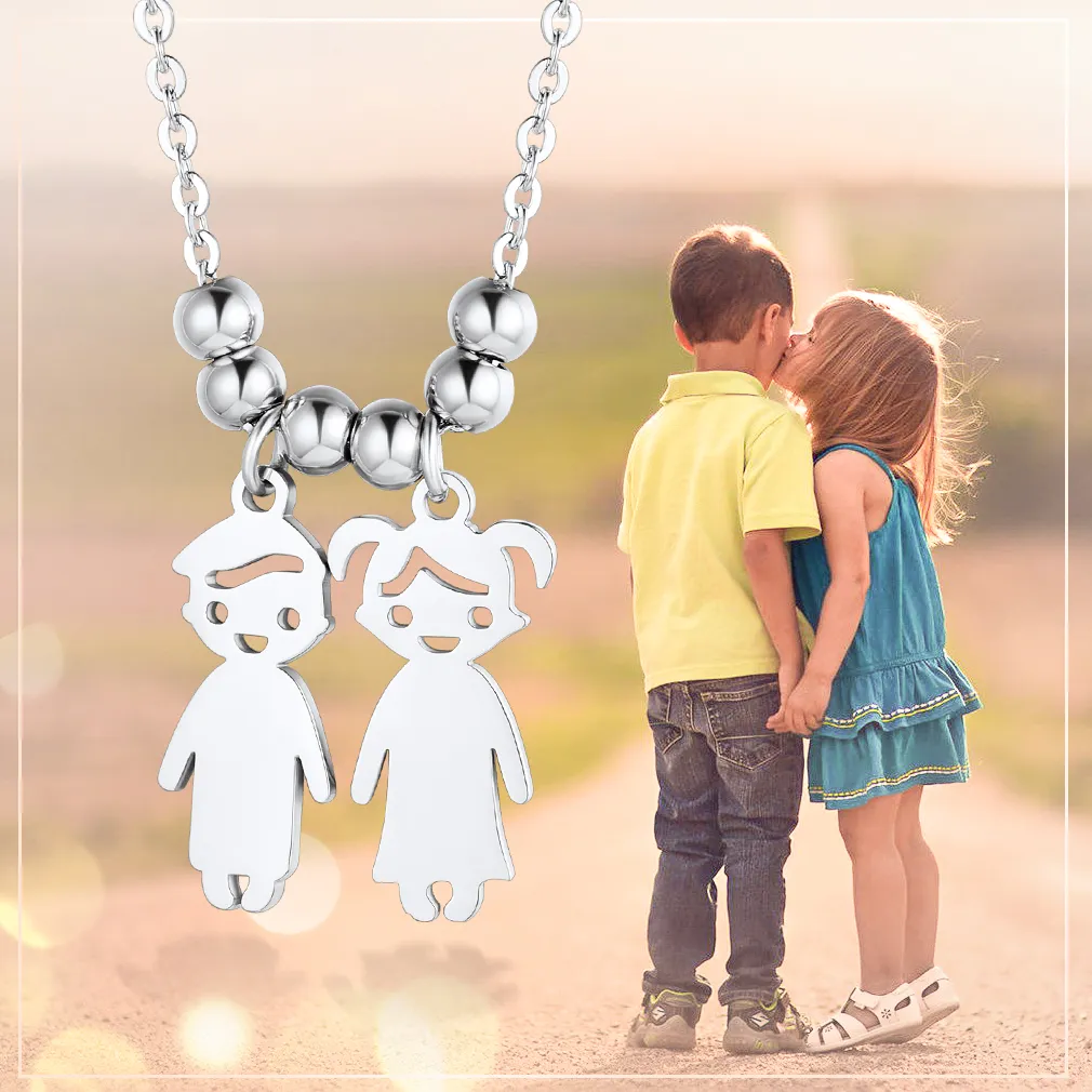 Personalized Engraved Mothers Children Necklace for Mom