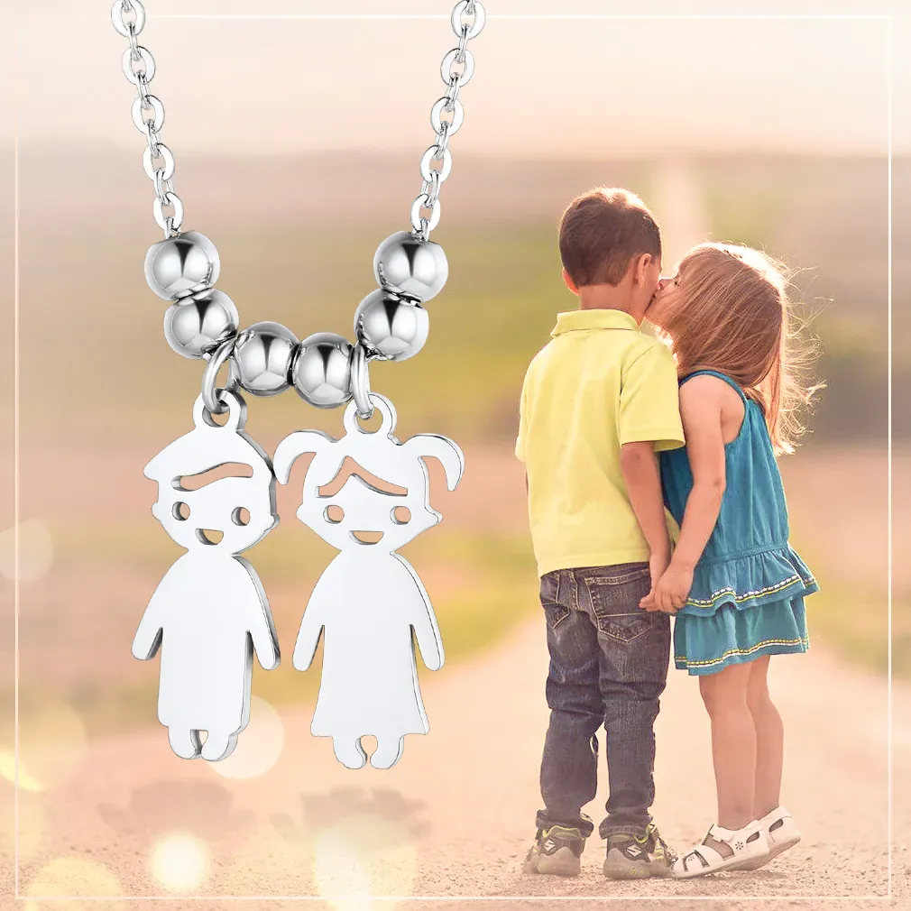 Personalized Engraved Mothers Children Necklace for Mom