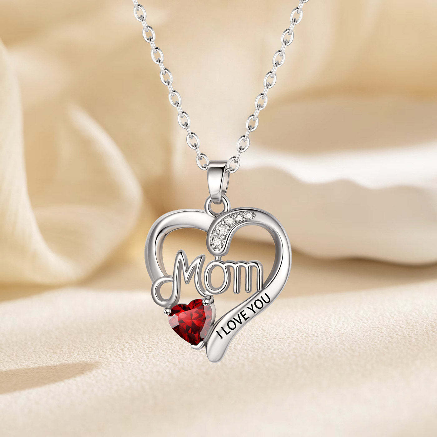 Custom Heart Infinity Engraved Mom Necklace | Mother's Day Gift