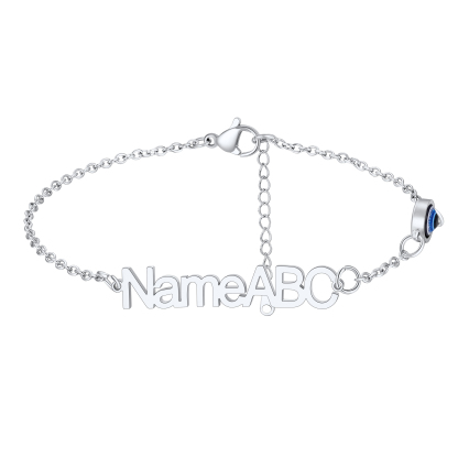 Personalized Evil Eye Name Anklet Stainless Steel Gift