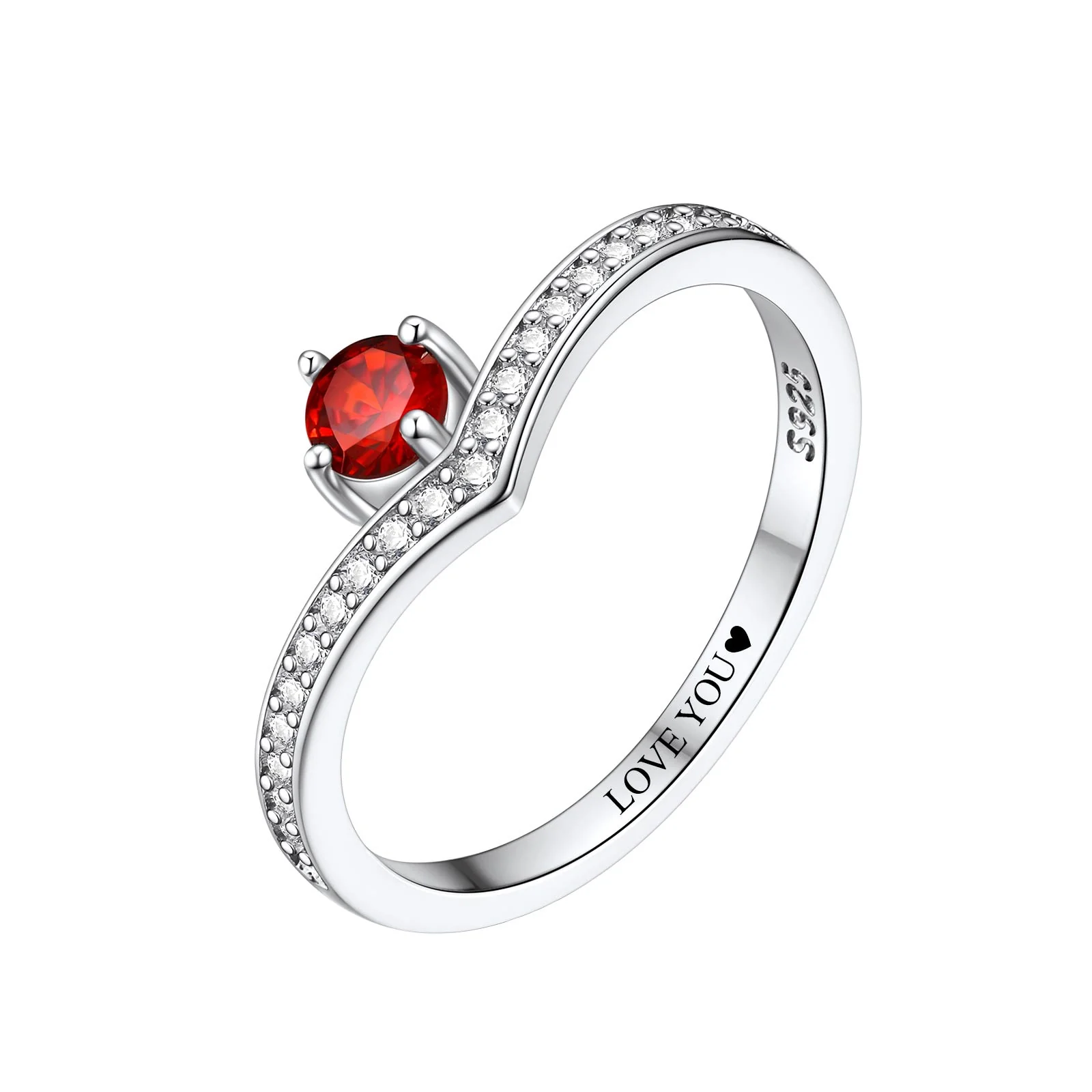 Personalized 1-5 Birthstone Family Rings for Women 925 Sterling Silver