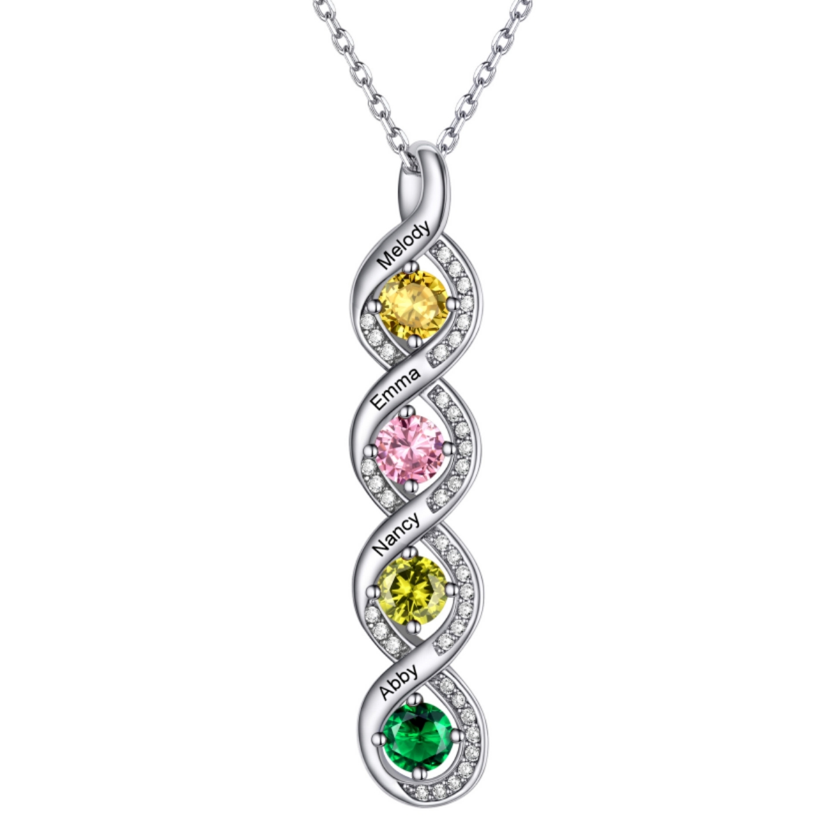 4 birthstone necklace for mom