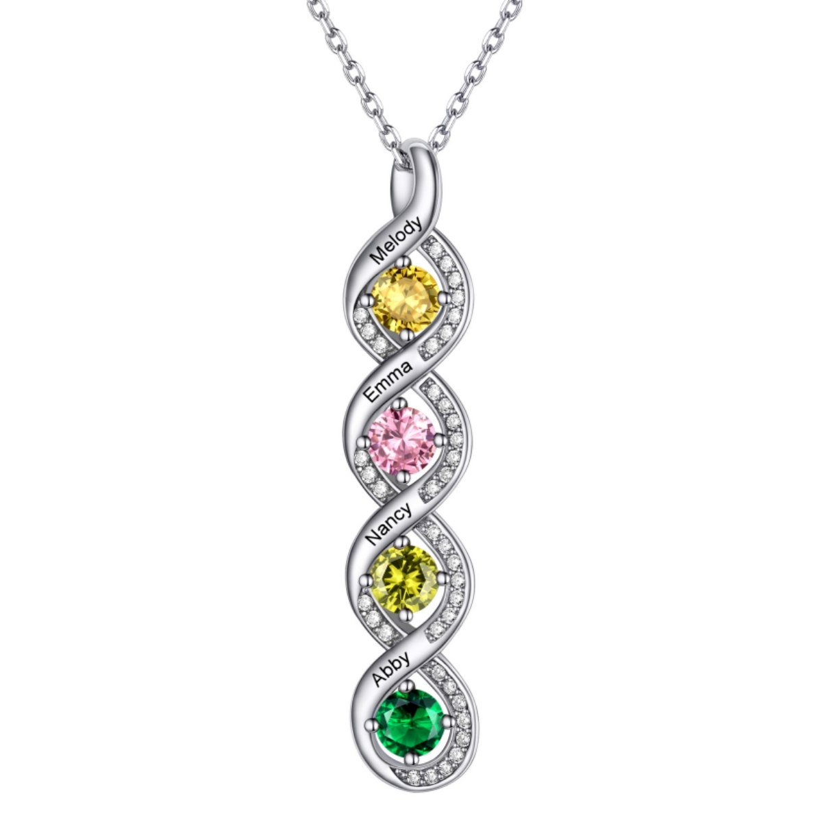 4 birthstone necklace for mom