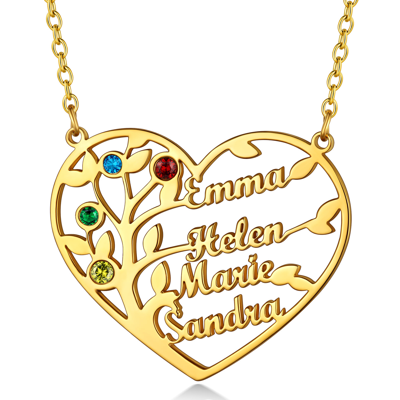 Personalized Family Tree Necklace with Names Gift for Mom Grandma