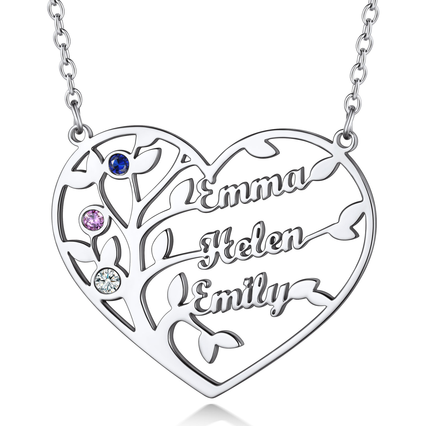 Personalized Family Tree Necklace with Names Gift for Mom Grandma