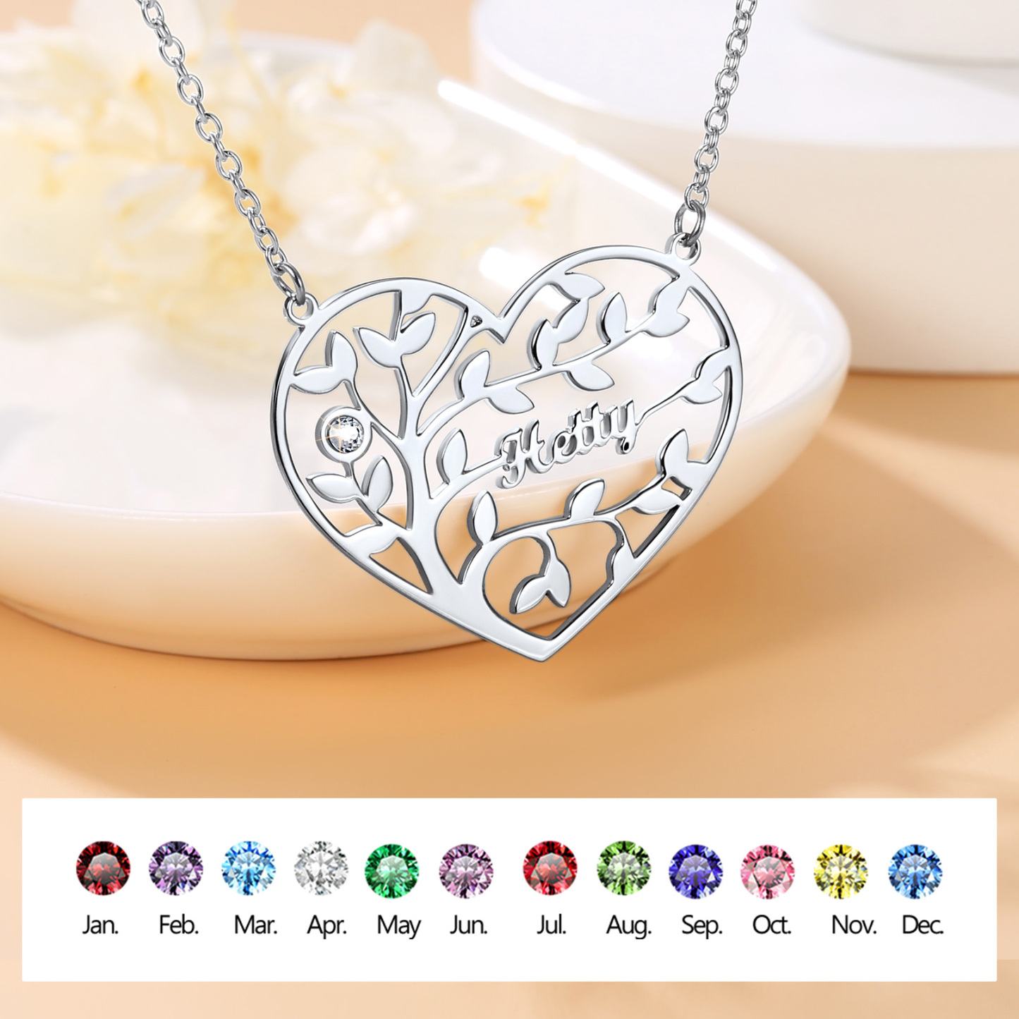 Personalized Family Tree Necklace with Names Gift for Mom Grandma