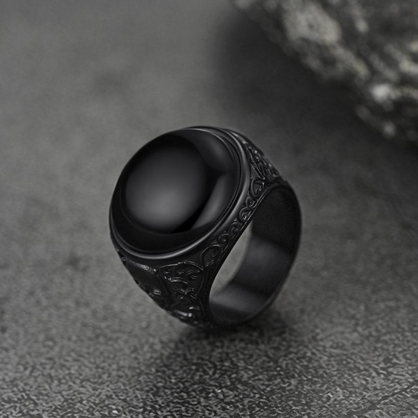 Personalized Gothic Black Onyx Skull Ring for Men Women Thoughtful Gift