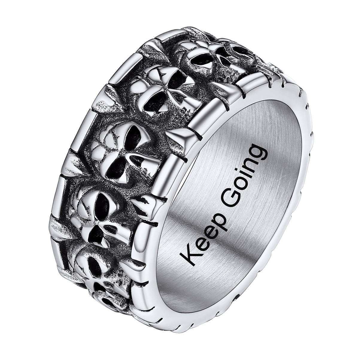 Personalized Gothic Skull Claws Ring for Men Women silver