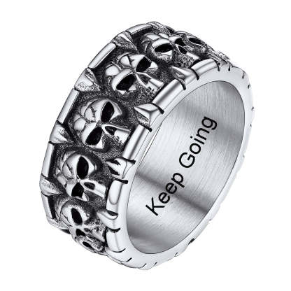 Personalized Gothic Skull Claws Ring for Men Women silver