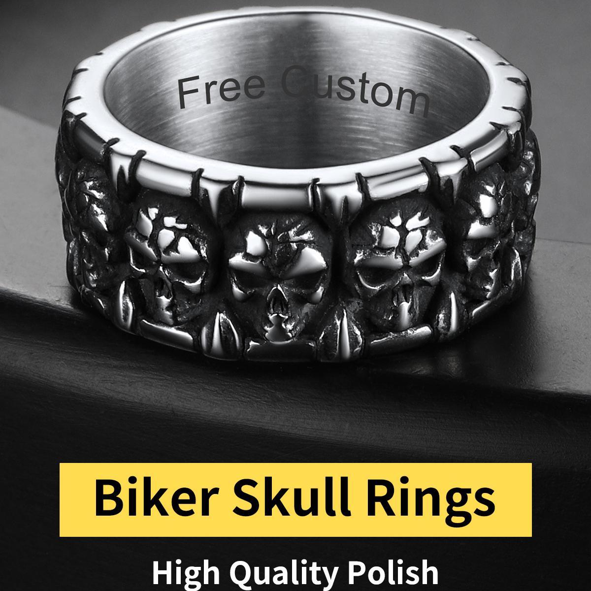 Personalized Gothic Skull Claws Ring for Men Women Birthday Gift 