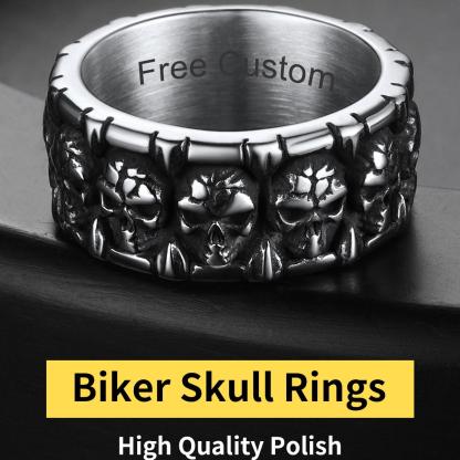 Personalized Gothic Skull Claws Ring for Men Women Birthday Gift 