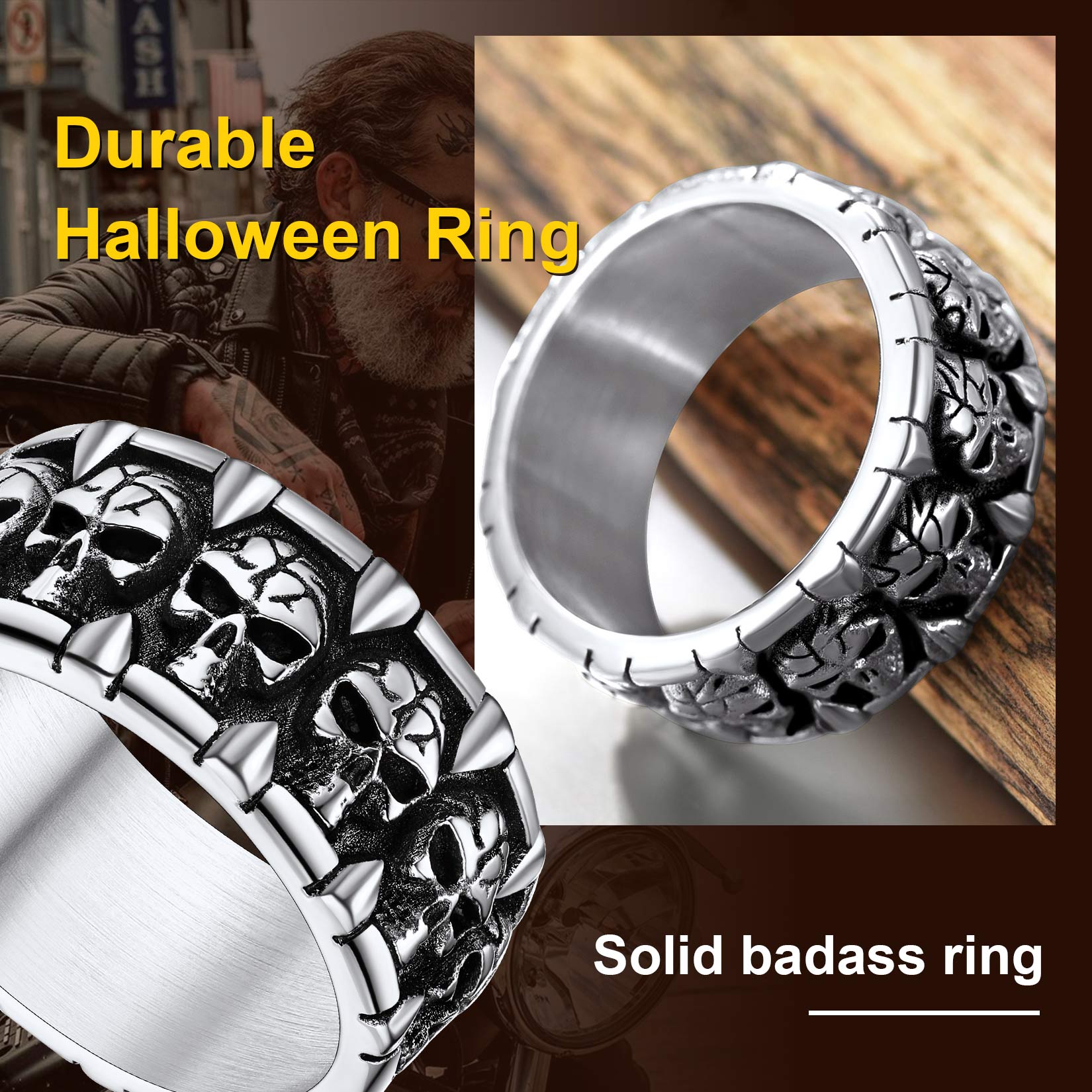Personalized Gothic Skull Claws Ring for Men Women Anniversary Gift
