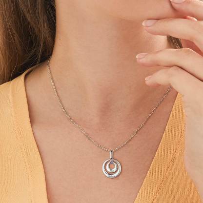 Personalized Heart Birthstone  Necklace with Names for women