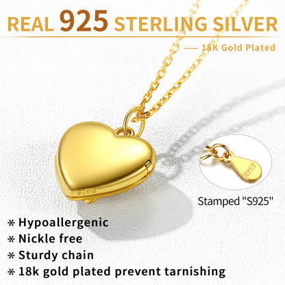 Heart Locket Skull Photo Necklace detail