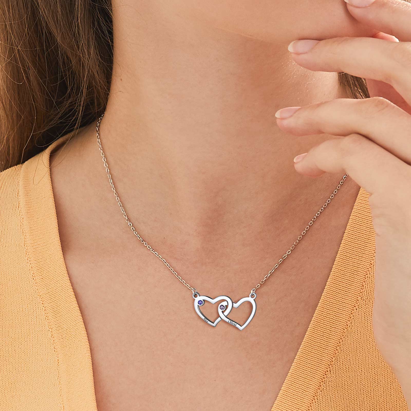 Personalized Heart Necklace birthstone