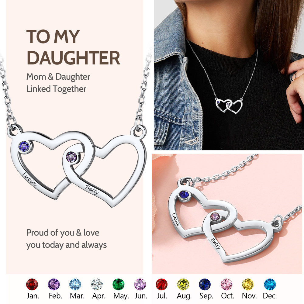 Personalized Heart Necklace for mom