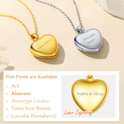Personalized Heart Photo Engraved Necklace