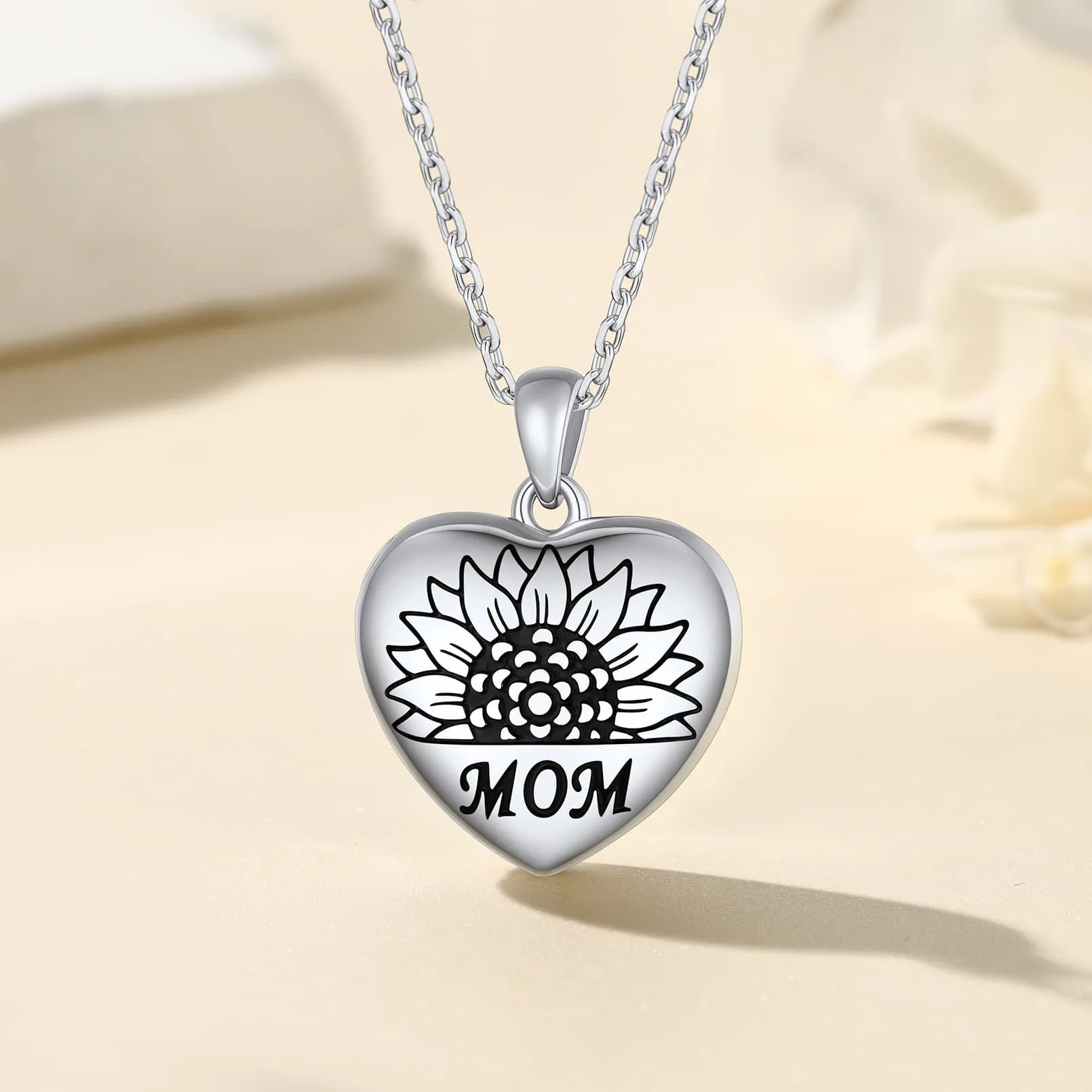 Personalized Heart Photo Necklace silver