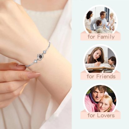 Personalized Heart Photo Projection Bracelet for Lovers