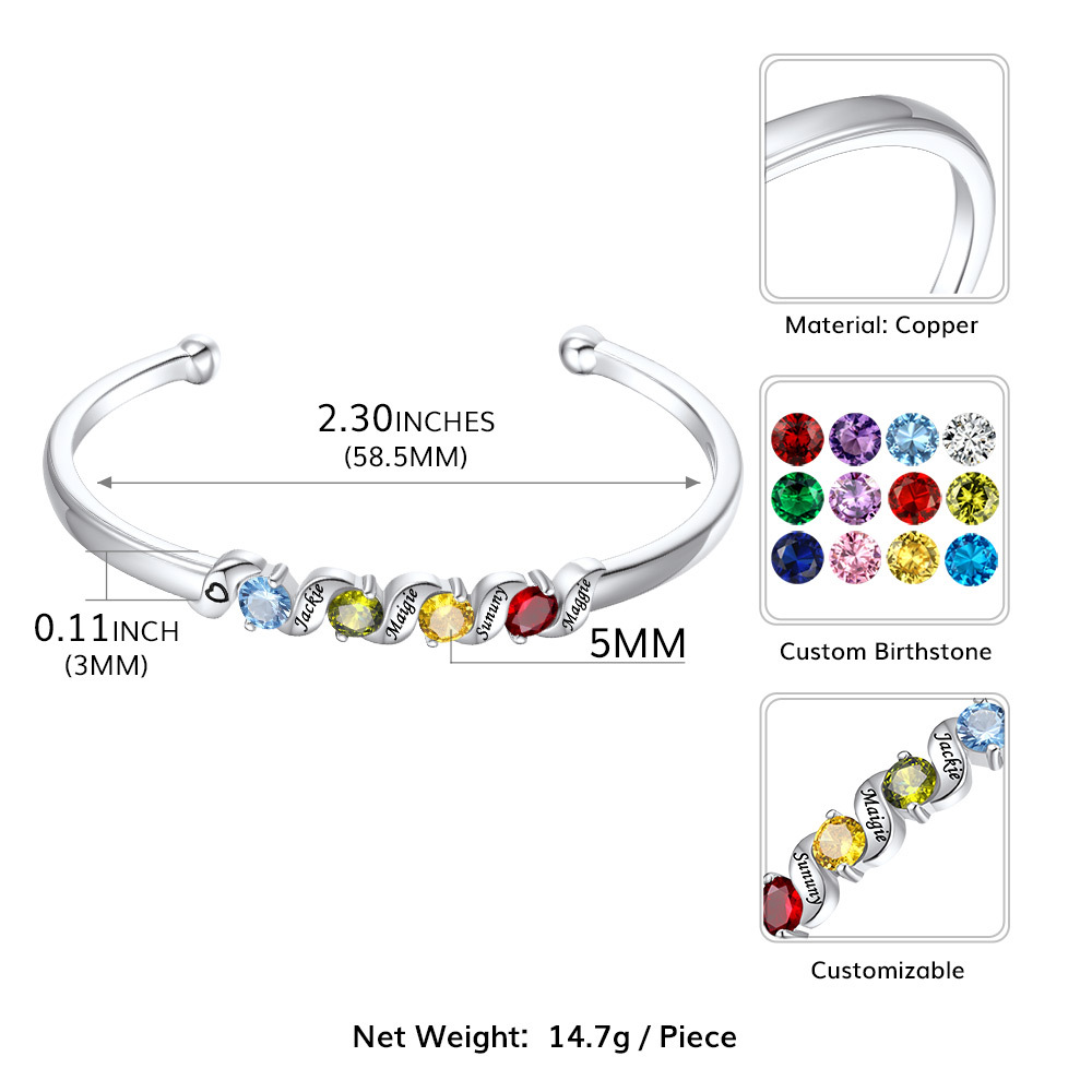 Personalized Infinity Birthstone Bracelets for Women