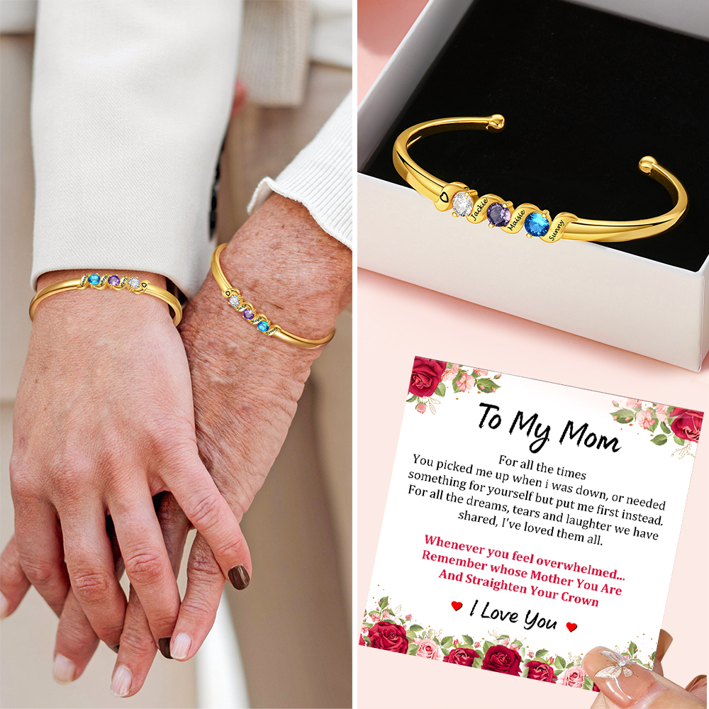 Personalized Infinity Birthstone Bracelets for mother's day