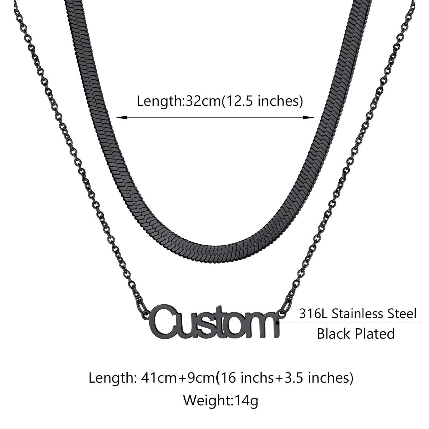 Personalized Layered Name Necklaces size