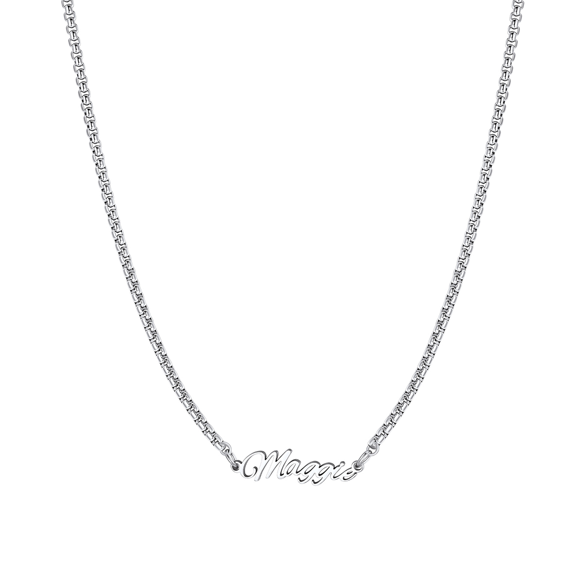 Personalized 1 Nameplate Rolo Chain Necklace
