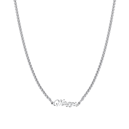 Personalized 1 Nameplate Rolo Chain Necklace