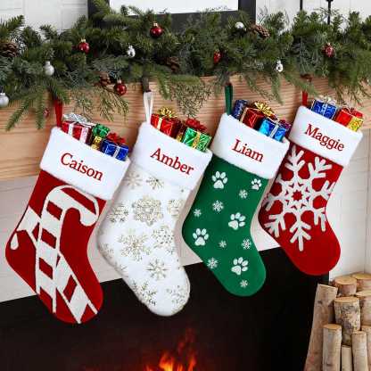 Personalized Name Christmas Stockings 4 colors