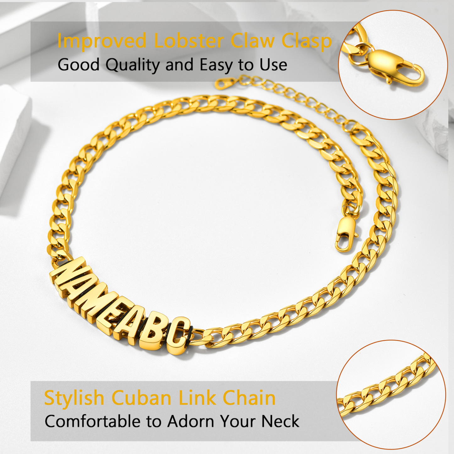 Personalized Name Cuban Bracelet & Necklace Set