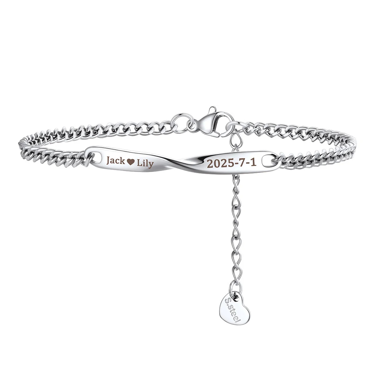 Custom Chain Name Mobius Matching Bracelets for women