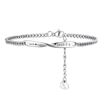 Custom Chain Name Mobius Matching Bracelets for women