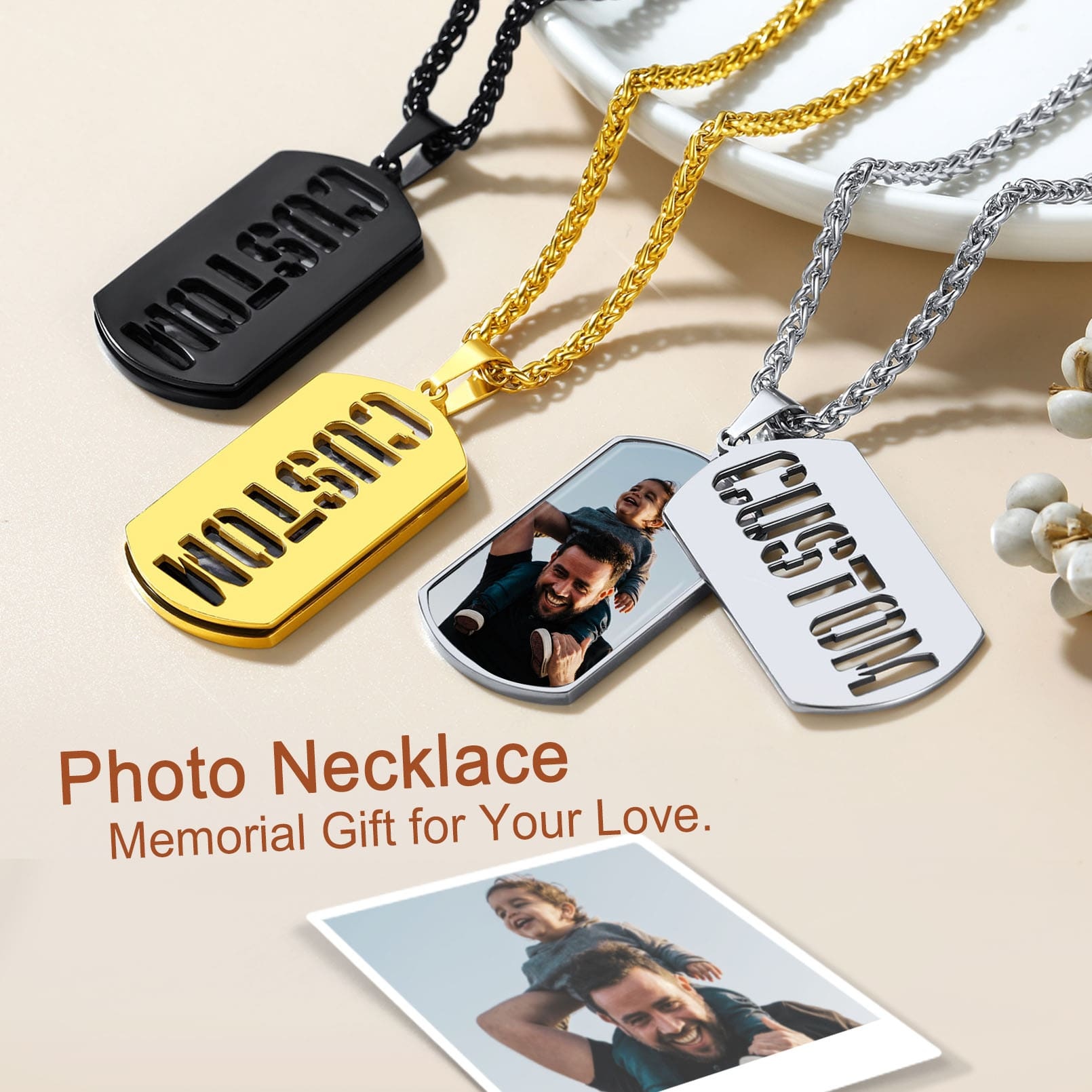 Personalized Photo Dogtags Military Necklace collection 