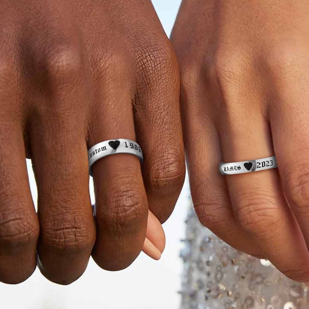 Personalized Name Promise Rings for Couples