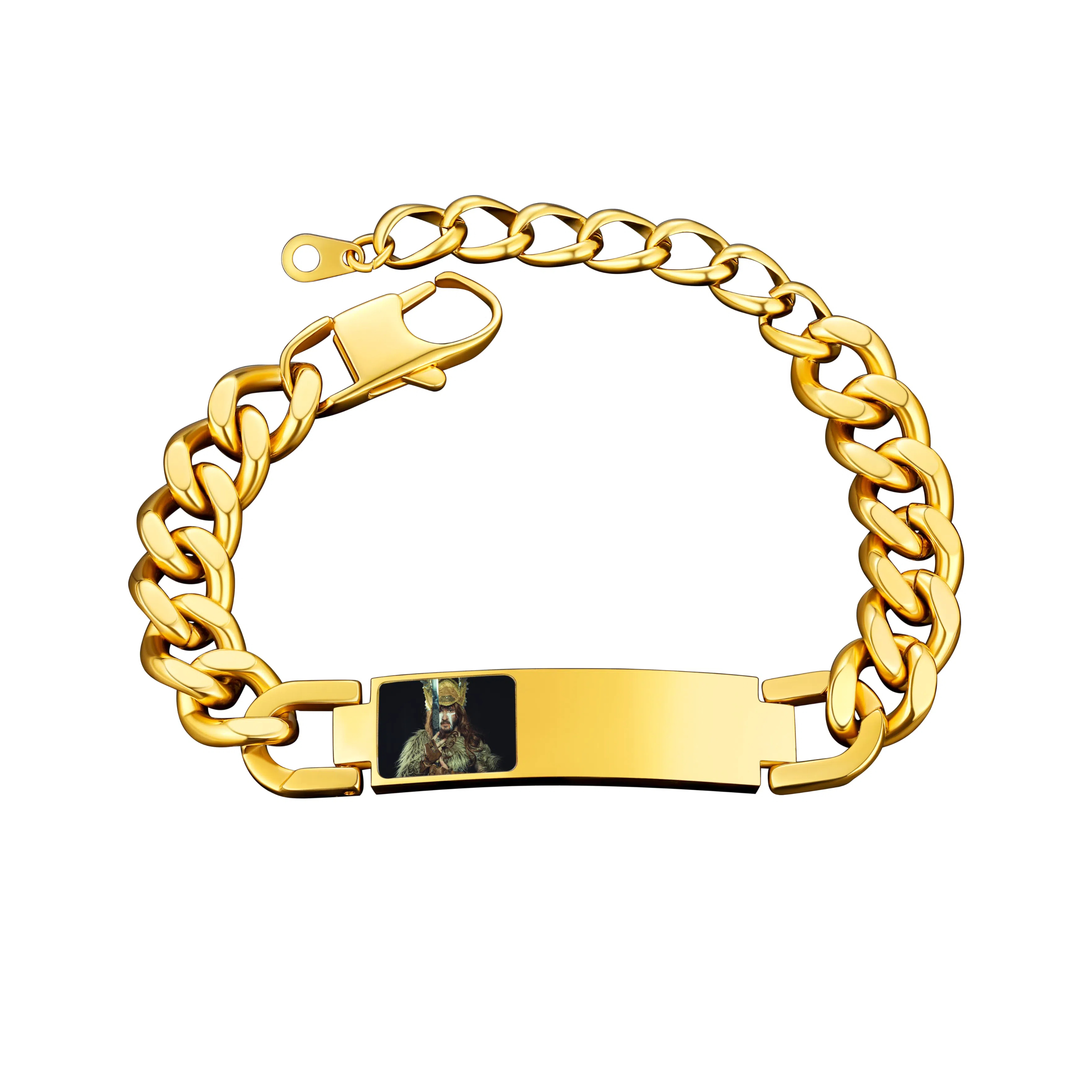 Personalized Nameplate Cuban Link Chain Picture Bracelet