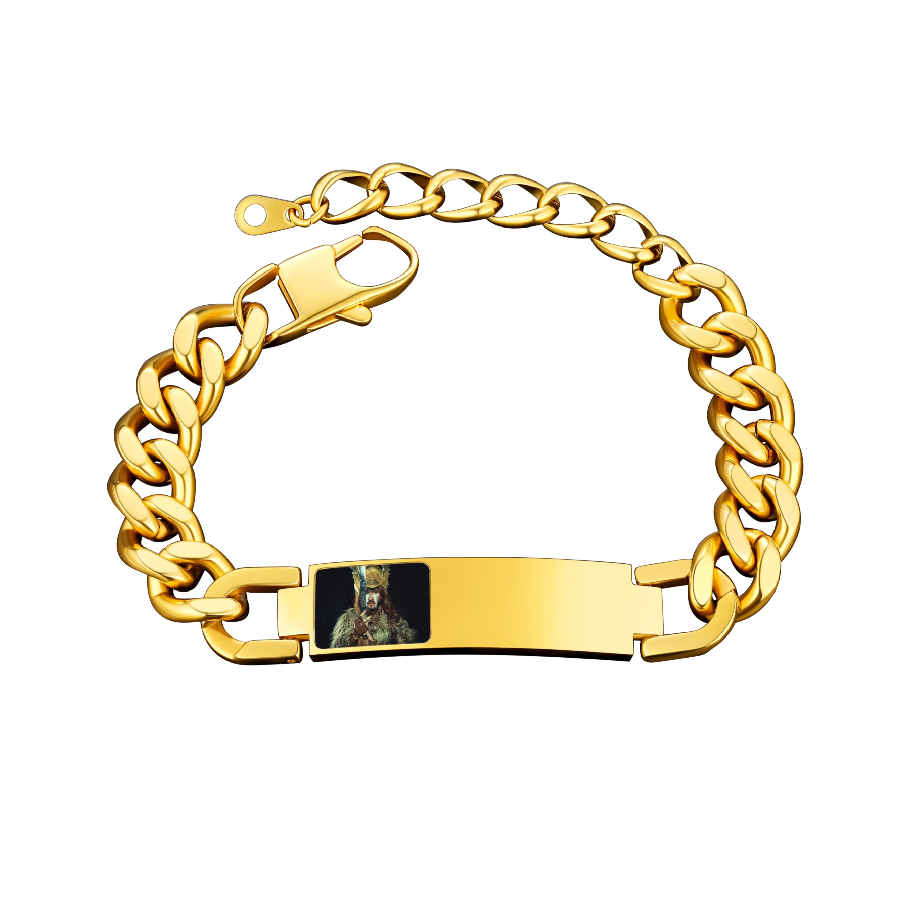 Personalized Nameplate Cuban Link Chain Picture Bracelet