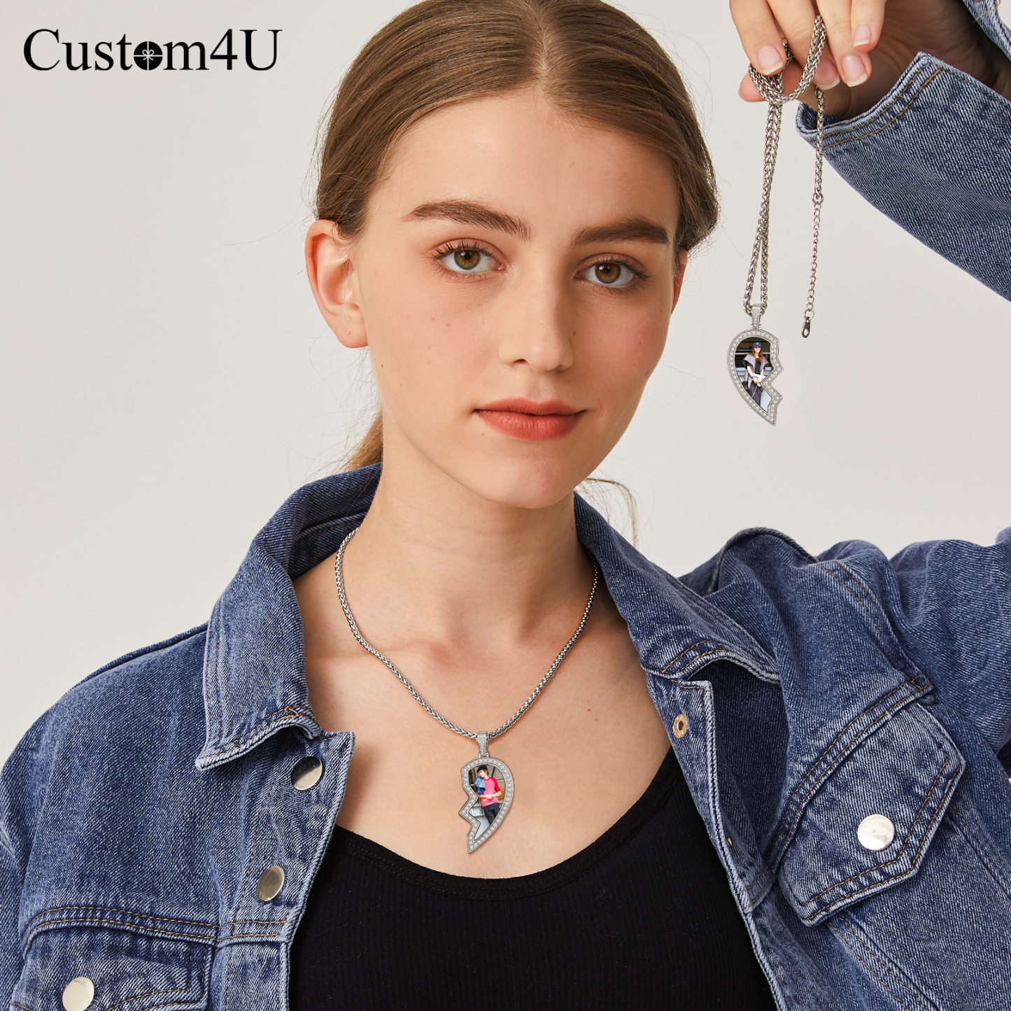 Photo Broken Heart Matching Necklace