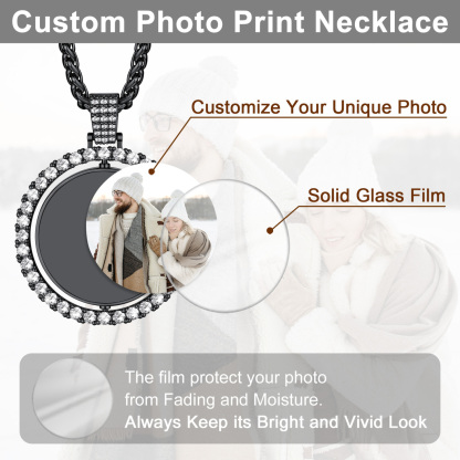 Personalized Photo Double Sided Heart Pendant Necklace Set for Women Birthday Gift 