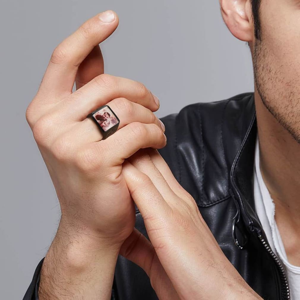 Personalized Photo Rings for Men Women Gift
