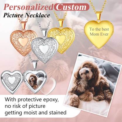Personalized Photo Heart Locket Necklace