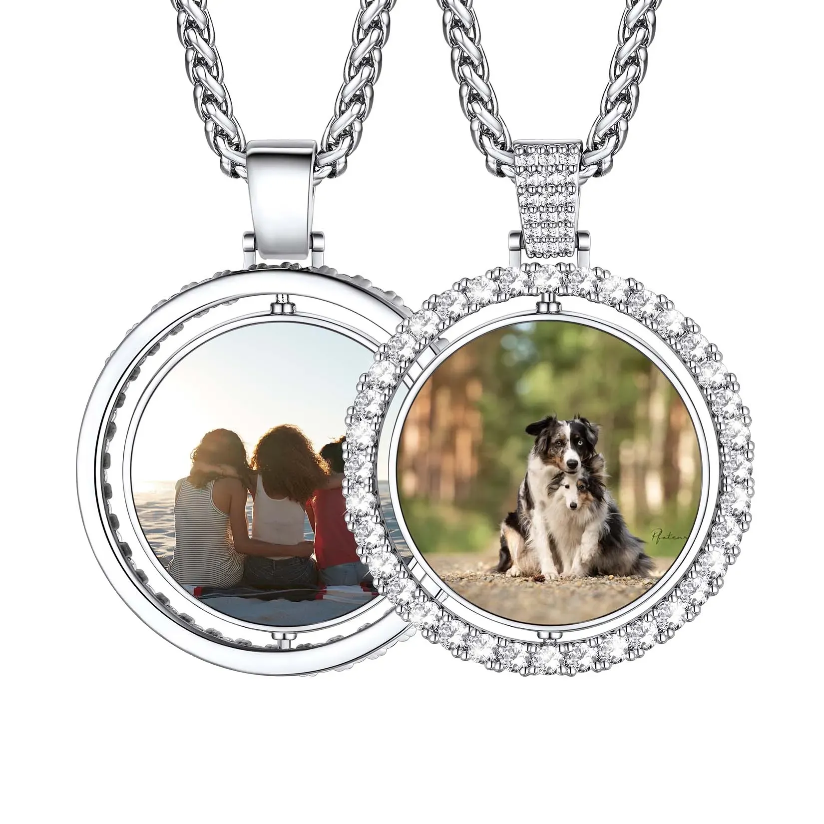 Personalized Photo Heart Pendant Necklace silver